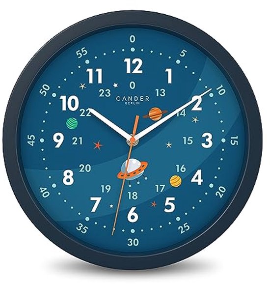Geruisloze Kinderwandklok 30,5 cm Astronaut voor Kinderen - Ideaal voor Jongens en Meisjes van Thysol