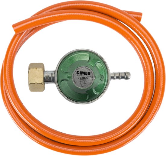 Gimeg Gasdrukregelaarset - 30 mbar - Kombi X slangpilaar - Slang 150 cm van Gimeg