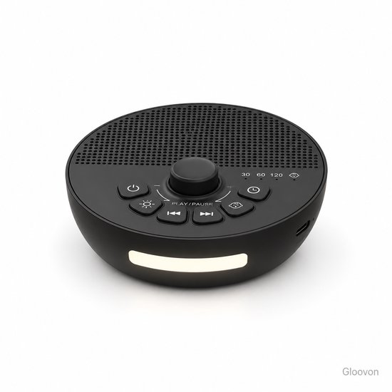 Gloovon White Noise Machine Baby - Slaaphulp met Huildetectie - 30 Rustgevende Geluiden & Nachtlamp - Witte Ruis Machine