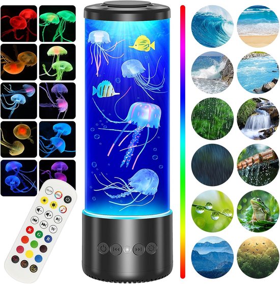 Glow-in-the-Dark Kwallenlamp met Geluiden en Afstandsbediening voor Ontspanning en Decoratie