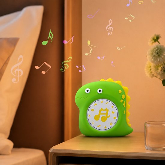 GoGoldPro White Noise Machine Baby - Dino - Slaaptrainer met 20 Geluiden & Nachtlamp - Draagbare Geluidstherapie - Timer & USB-C Oplaadbaar - Slaaphulp Baby & Volwassenen