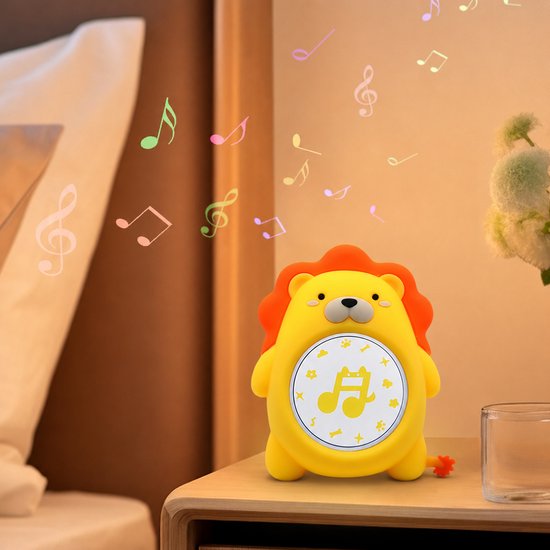 GoGoldPro White Noise Machine Baby - Leeuw - Slaaptrainer met 20 Geluiden & Nachtlamp - Draagbare Geluidstherapie - Timer & USB-C Oplaadbaar - Slaaphulp Baby & Volwassenen