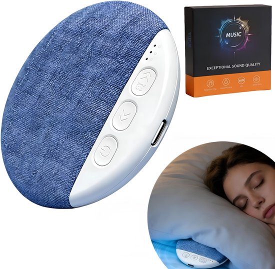 Goodli Kussen Slaapspeaker - White Noise Machine voor Volwassenen - Witte Ruis Slaaphulp - Bluetooth 5.4 - Met Verschillende Timer Standen