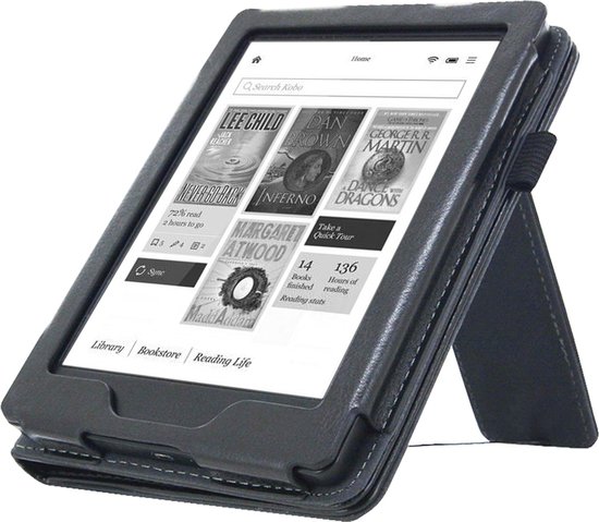 Goodline® - Hoesje geschikt voor de Kobo Aura 1st Edition (6") N514 - 2in1 Stand Cover / Hoesje / Sleepcover - Zwart van Goodline