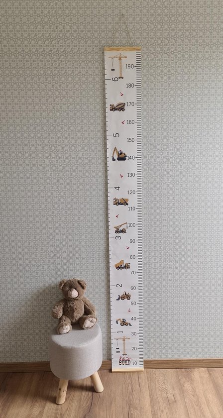 Groeimeter meetlint canvas hout 200x20 bouwmachines