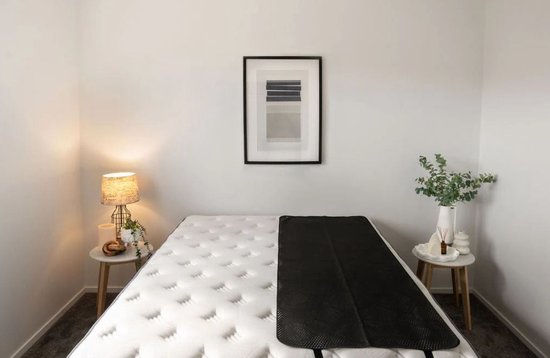 GroundThing Aardingsmat Jasmijn - 1-persoons - 90*200cm - Aardingslaken - Aardingsdeken - Earthing - 100% vegan kunstleer- Incl. Aansluitkabel van GroundThing