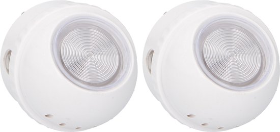 Grundig LED nachtlampjes/verlichting draaibaar wit licht 5 cm 2-pack - Slaapkamer/babykamer - Nachtlampjes/verlichting van Grundig