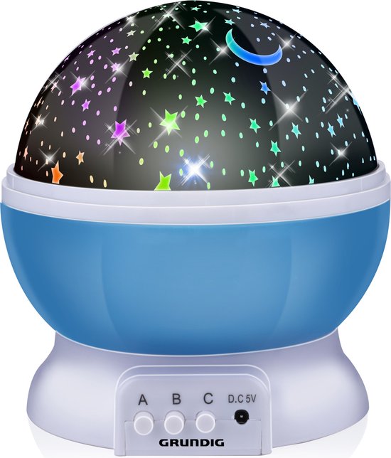 Grundig Nachtlamp sterren projector - 3 standen - 360 graden - galaxy projector sterrenhemel - blauw van Grundig