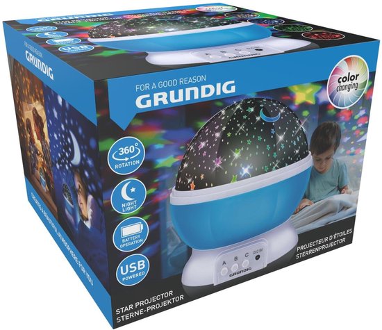 Grundig - Sterrenprojector - Blauwe omhulzing - Multicolor - Nachtlampje - Kinderkamer - Sterrenlamp van Grundig