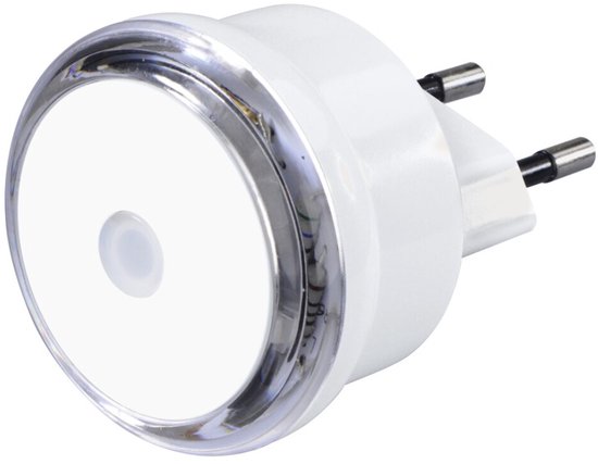 Hama LED Nachtlampje Basic Wit met Stekker en Schemersensor - Energiebesparend voor Kinderkamer, Badkamer en Slaapkamer