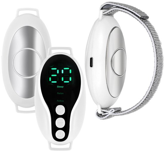 Handzaam slaaphulpmiddel — Sonisch slaaphulpmiddel met handgreep — Slaapondersteunend apparaat met laagfrequente microstroompulsen: Verlicht slapeloosheid en angst (Wit) van Merkloos