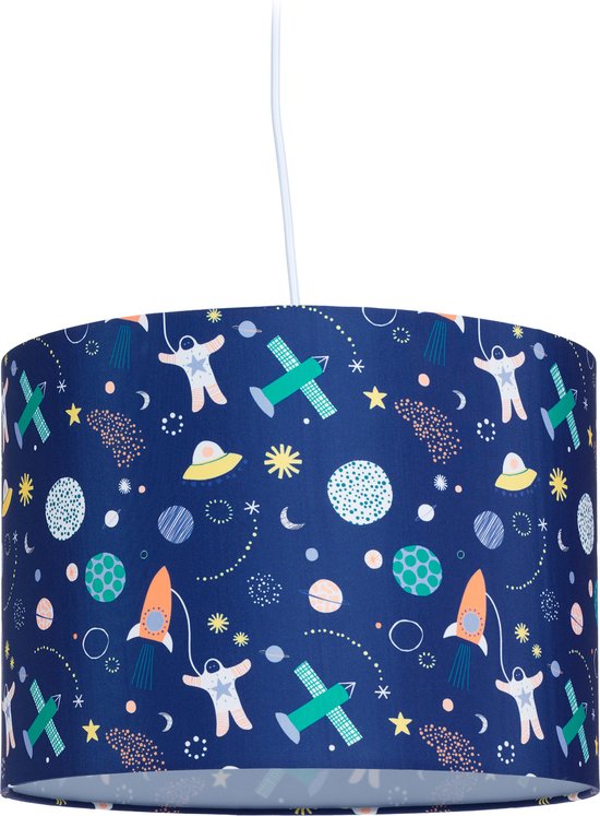 Hanglamp kinderkamer - ruimte - E27 Ø 35 cm - blauw van Merkloos