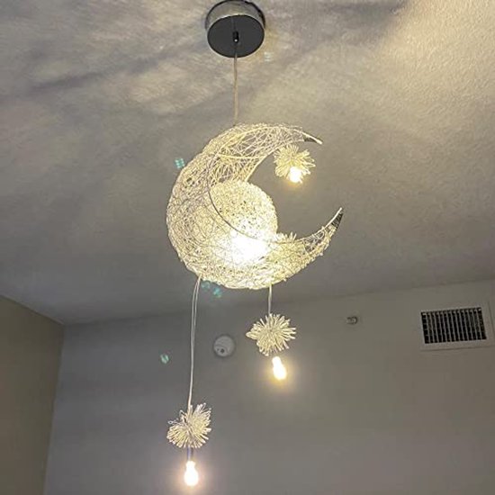 Hanglamp met Maan en Sterren voor Kinderkamer - Decoratieve LED Plafondlamp van Little Sky.