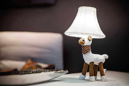 Happy Lamps - Lampen - lamp - kinderkamer - Hand gemaakt - Wolle Het pluizige schaap van Happy Lamps