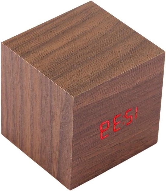 Happy Lemon beautiful and individualized wooden clock desk table LED digital display alarm clock with time, date and temperature display Romantic feelings