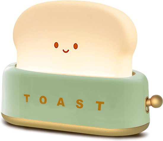 Happy Toast Lamp - Kinderkamer Nachtlampje - Kindvriendelijk - USB Oplaadbaar - Draadloos Nachtlamp van Merkloos