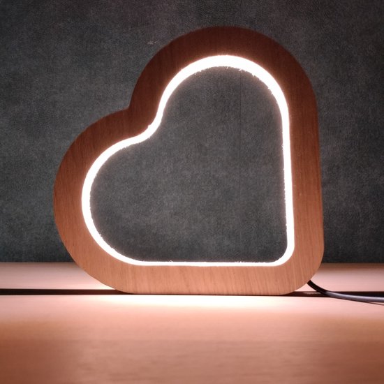 Hartlamp - Eiken - Wandlamp - Tafel lamp - LED van Gloled