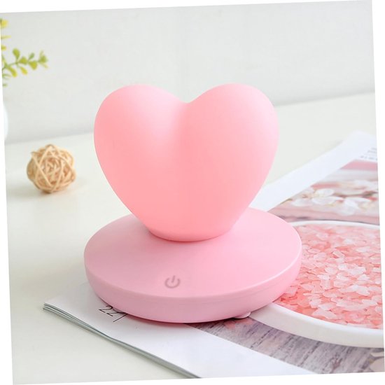 Hartvormig Creatief Kindernachtlampje Oplaadbaar Nachtlampje Voor De Babykamer Nachtlampje Naast Het Bed Led-kinderlampje，10*10*9cm，roze van Merkloos