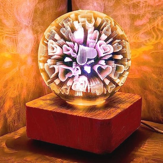 Hartvormige Nachtlamp LED voor Slaapkamer - Sfeerlicht in Meerdere Kleuren - Perfect Cadeau voor Romantische Gelegenheden van Merkloos