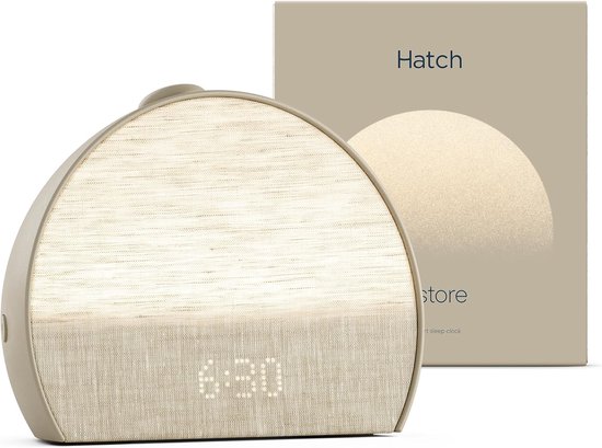 Hatch Restore 3 Sunrise Wekker, Geluidsmachine, Smart Light (Greige) - Witte Ruis, Schermvrije Slaaproutine