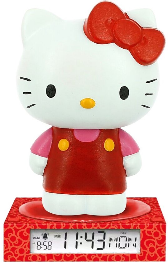 Hello Kitty 3D-lamp met wekker & datum – 15 × 15 × 25 cm – licentie Kids Licensing van Merkloos