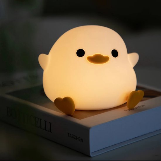 Heppie® Duck Lamp - Eend - Duckie - Nachtlampje voor Kinderen & Baby - Siliconen - Lampje Slaapkamer - Knijplampje - Touch lamp - kraamcadeau - babyshower - bang in het donker - baby cadeau - Melamine & BPA-vrij - Geboorte Cadeau - nachtlampje van Heppie®