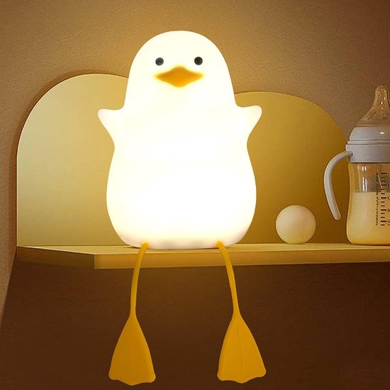 Heppie® Meeuw Lamp - Gullie - Gans - Nachtlampje voor Kinderen & Baby - Siliconen - Lampje Slaapkamer - Knijplampje - Touch lamp - kraamcadeau - babyshower - bang in het donker - baby cadeau - Melamine & BPA-vrij - Geboorte Cadeau - nachtlampje van Heppie®