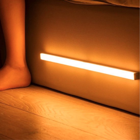 Heuts Goods - Nachtlampje met bewegingssensor - Wandlamp - Wandlamp Binnen - USB Oplaadbaar - Magnetische Montage - LED Licht - Inclusief Oplaadkabel - Warm Wit Licht - 21CM van Merkloos