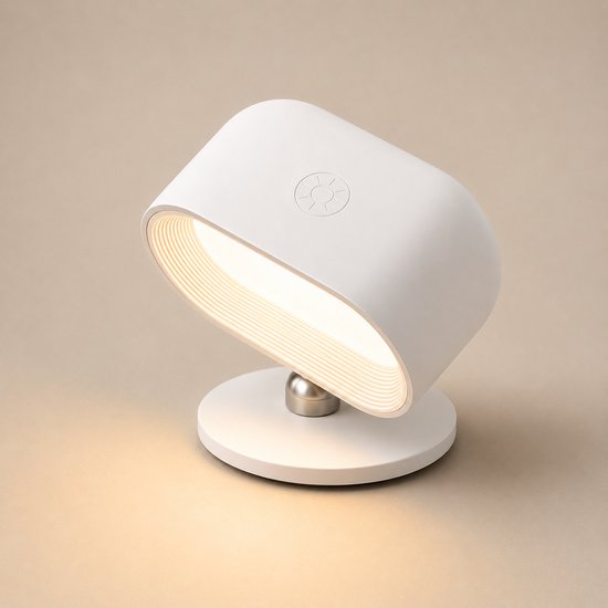 Heuts Goods - Wandlamp - Wandlamp Binnen - Magnetische Wandlamp - Wandlamp Oplaadbaar - Nachtlampje - 360 graden draaien - 5 Standen Dimbaar - 3 Kleuren Warm Wit - Op Tijd Instelbaar - Wit van Heuts Goods