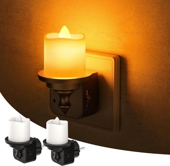 HEZIVO® Stopcontact Lampje - Stekkerlamp Instelbare Helderheid - Stekker Lamp - Met Schemeringssensor - 2 Stuks van hezivo