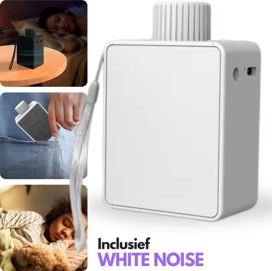 High Aspect White Noise Machine Wit / Met Geluidseffecten - Speaker / White Noise Machine – White Noise Baby – Witte Ruis – Draadloos en Oplaadbaar Muziekdoosje - Slaaptrainer - Slaaphulp - Wekker van HI