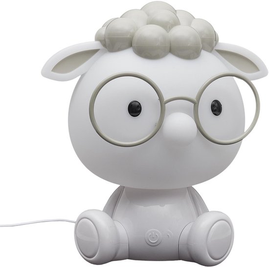 Home Deco Kids Nachtlampje - schaap - USB - oplaadbaar - aan/uit knop - wit - 25 cm - kinderkamer van Home Deco Kids