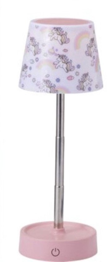 Home & Styling Unicorn Uitrekbare Tafellamp - Met lampenkap - Kinderlamp - Roze van Merkloos