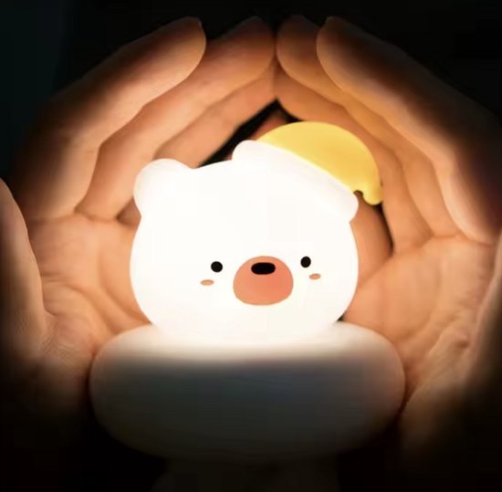 Honeybears – Oplaadbaar nachtlampje – Nachtlampje baby - Dimbaar Bedlampje - Draadloos kinder nacht lampje - Touch to dim - Beertje van Honeybears