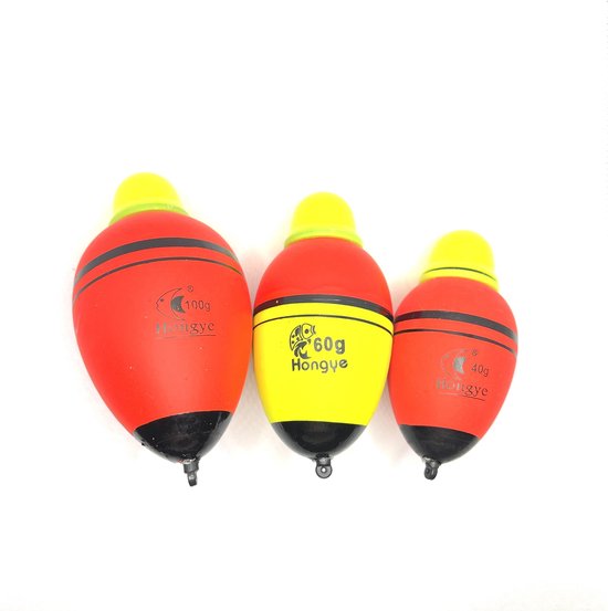 Hongye Dobber - Dobberset - Dobbers - Set van 3 -  Lichtgevende dobber - Karpervissen - Nachtvissen - Visdobbers - Elektronische dobbers - Nachtverlichting - LED - 2 kleuren - 40 gram - 60 gram - 100 gram van Hongye