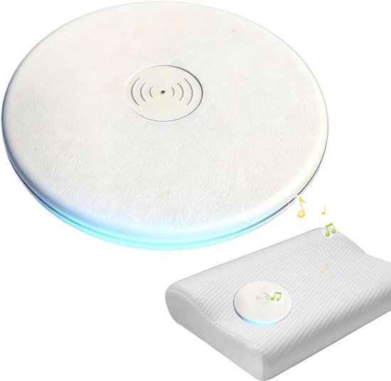Hoofdkussen met geluid - Slaaphulp onderlegger - Rustgevend slapen - Botgeleiding technologie - 2 x 10 x 2 cm - Zwart