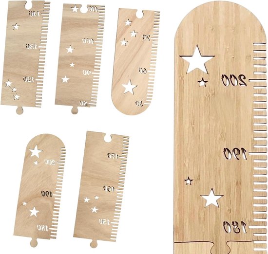 Houten groeimeter voor kinderen - verwijderbare hoogtekaart, ideale meetlat voor de groei en ontwikkeling van je kind, perfect voor kinderkamers en educatieve doeleinden