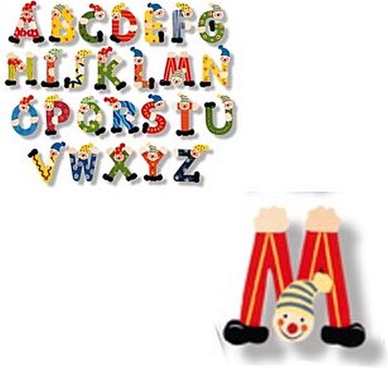 Houten naam letter clown, M