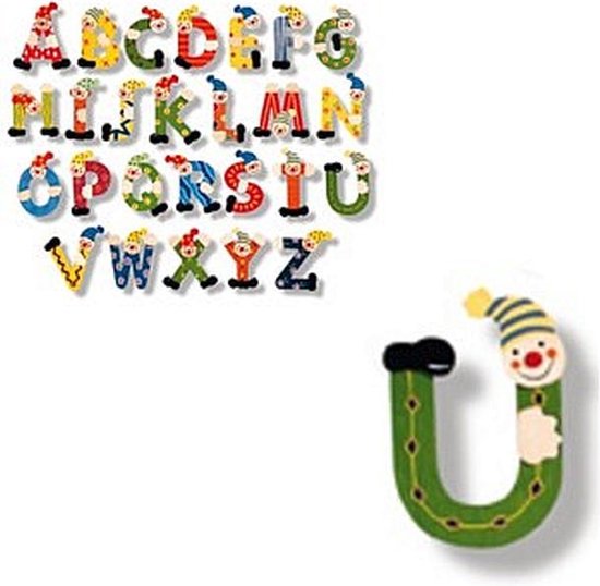 Houten naam letter clown, U