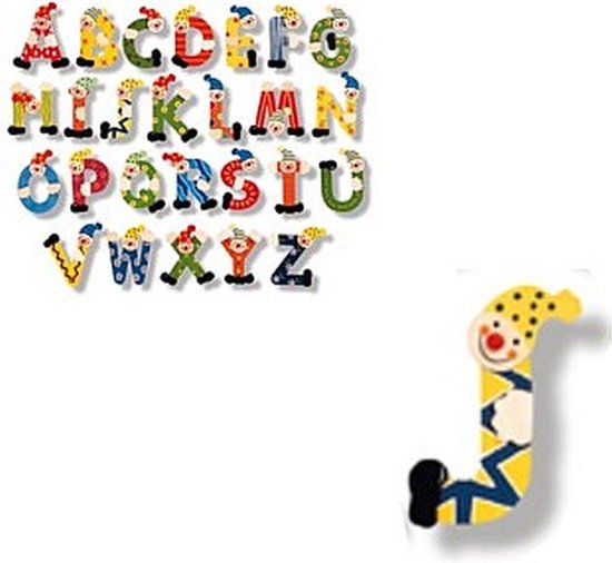Houten naamletter clown, J