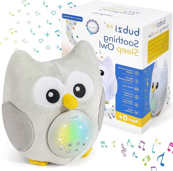 Huil Geactiveerde Sensor Baby Speelgoed Uil Wit Ruis Geluid Machine - Peuter Slaaphulp Nachtlicht - Unieke Jongen & Meisje Cadeau - Baby Shower Cadeaus - Draagbare Babynuffel - Nieuw Babycadeau Genderneutraal van Merkloos
