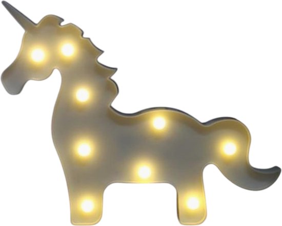 iBello Eenhoorn Unicorn Staand LED Lamp Wit van Merkloos
