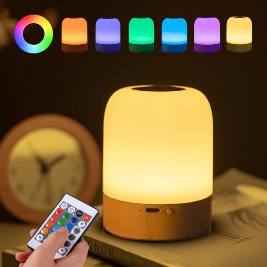 ibettertec - USB Oplaadbaar Nachtlampje - LED-bedlamp, Warm Licht & RGB Kleuren - camping tafellamp timer teeflamp - Touch Control - Wit van Merkloos