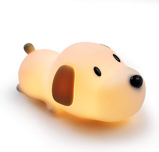 Igoods Nachtlampje - Puppy Nachtlampje - LED Licht - USB Oplaadbaar - Draadloos - Timer - Aanpasbare Helderheid - Wit van Igoods