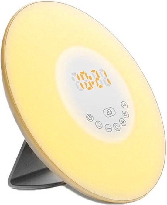 Igoods Wake-up Light - Wekkerradio - Nachtlampje - FM Radio - 7 kleuren - Snooze - Alarm van Igoods