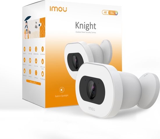 Imou Knight 4K - Beveiligingscamera Voor Buiten - Wit - 4K Beveiligingscamera - AI Detectie Personen Dieren En Voertuigen - 600 Lumen Spotlight - 110 dB Beveiligingssirene - IP66 Weerbestendig van Imou