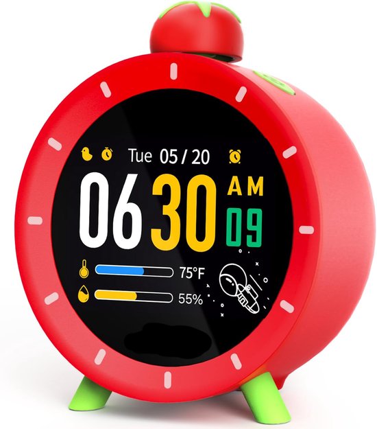 Inga® Kinder Wekker met Timer | Digitale Wekker Kind – 4 Alarmen | Luid Alarm | Visuele Timer | Kleurrijk Display | Voor School, Huiswerk & Routine van Inga