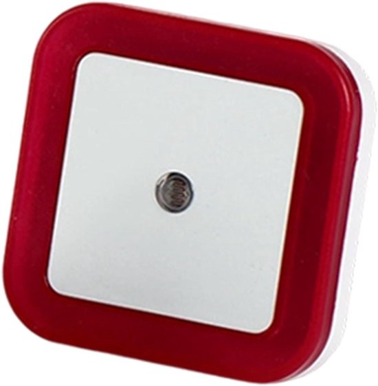 Insteek Nachtlampje - Stopcontact Lampje - Veilige Nachten - Automatische Schemerschakelaar - 4 x 7 x 4 cm - Rood