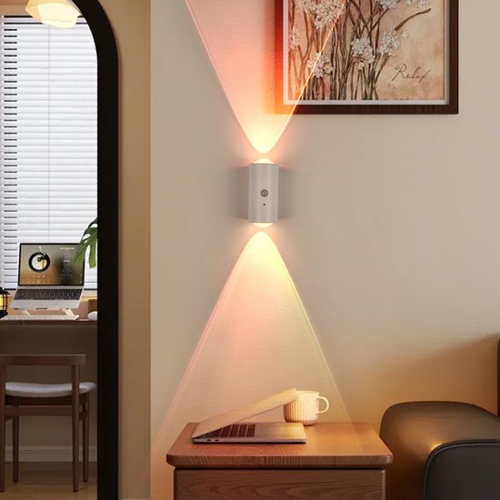 Intelligente Menselijke Inductie Bergvormige Lamp - Lichtprojectie - Magneet Opladen - Self-adhesieve Kastenlamp - Dubbele Kattenoog Nachtlampje