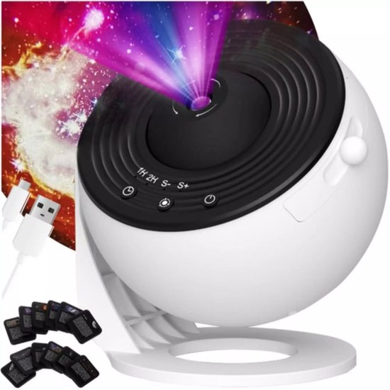 Izoxis LED Galaxy Projector - 360° Ruimte Projectie met Timer & Focus van Izoxis